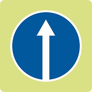 Дорожный знак с флуоресцентной окантовкой 4.1.1 Движение прямо